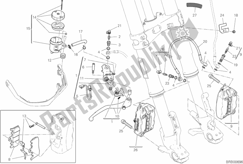 Wszystkie części do Przedni Uk? Ad Hamulcowy Ducati Multistrada 950 USA 2019